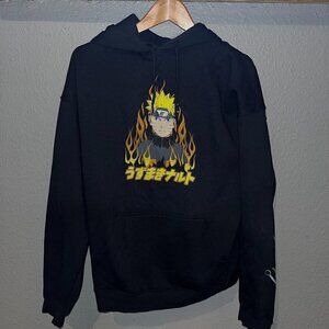 Vintage NARUTO SHIPPUDEM Black Long Sleeve Graphic Hoodie Sweatshirt 2007 Size L
